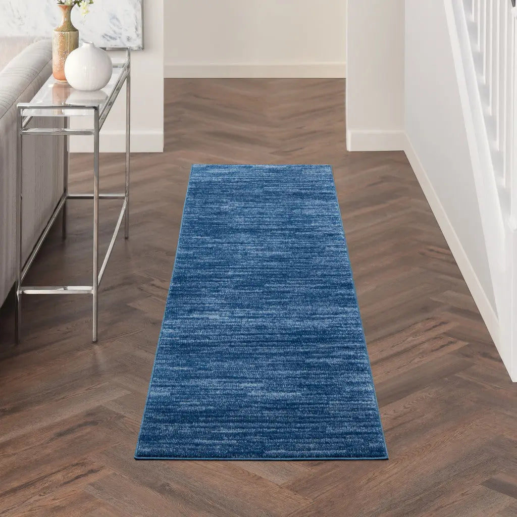 6' Navy Blue Indoor Outdoor Runner Rug Homeroots Outdoor