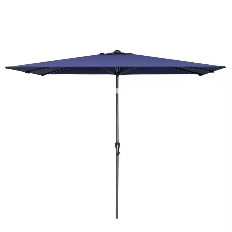 6" Navy Blue Polyester Rectangular Tilt Market Patio Umbrella Homeroots Outdoor