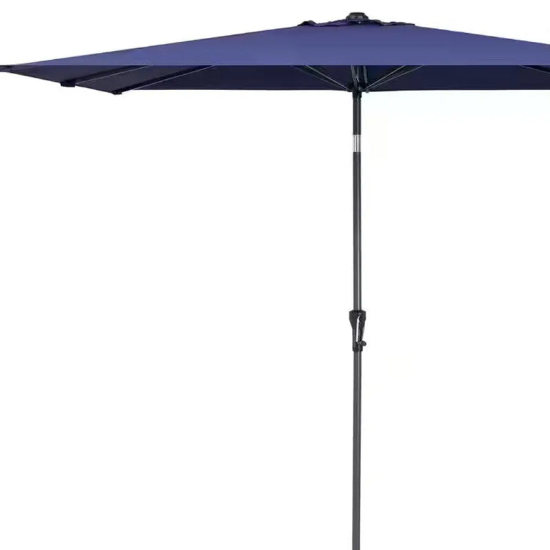 6" Navy Blue Polyester Rectangular Tilt Market Patio Umbrella Homeroots Outdoor