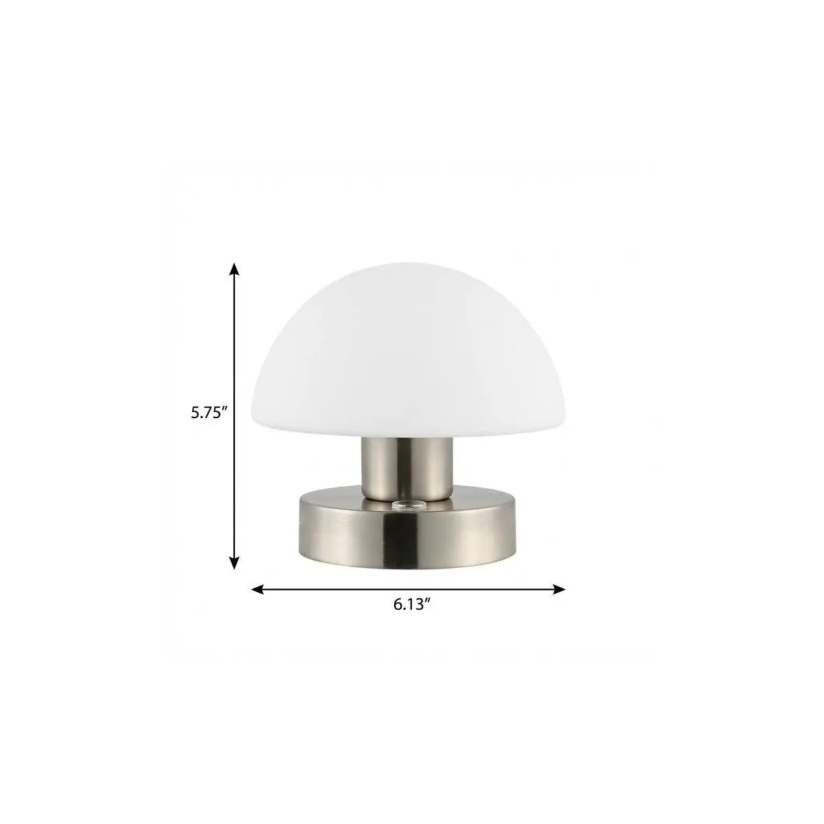 6" Nickel Novelty USB Table Lamp With Dome Shade Homeroots Lighting