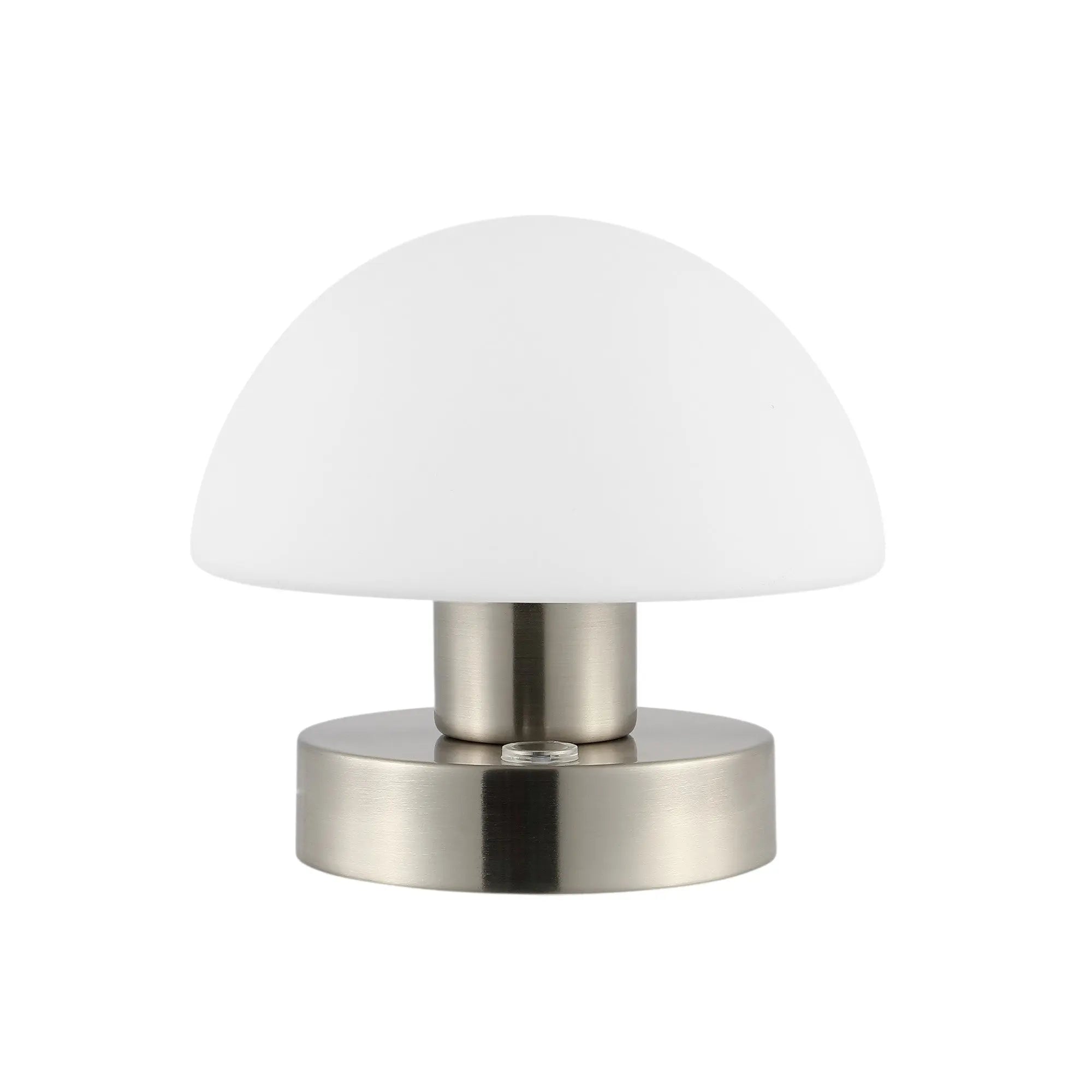 6" Nickel Novelty USB Table Lamp With Dome Shade Homeroots Lighting