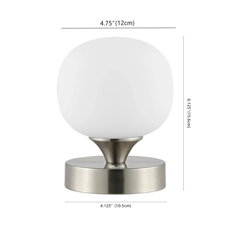 6" Nickel Novelty USB Table Lamp With Globe Shade Homeroots Lighting