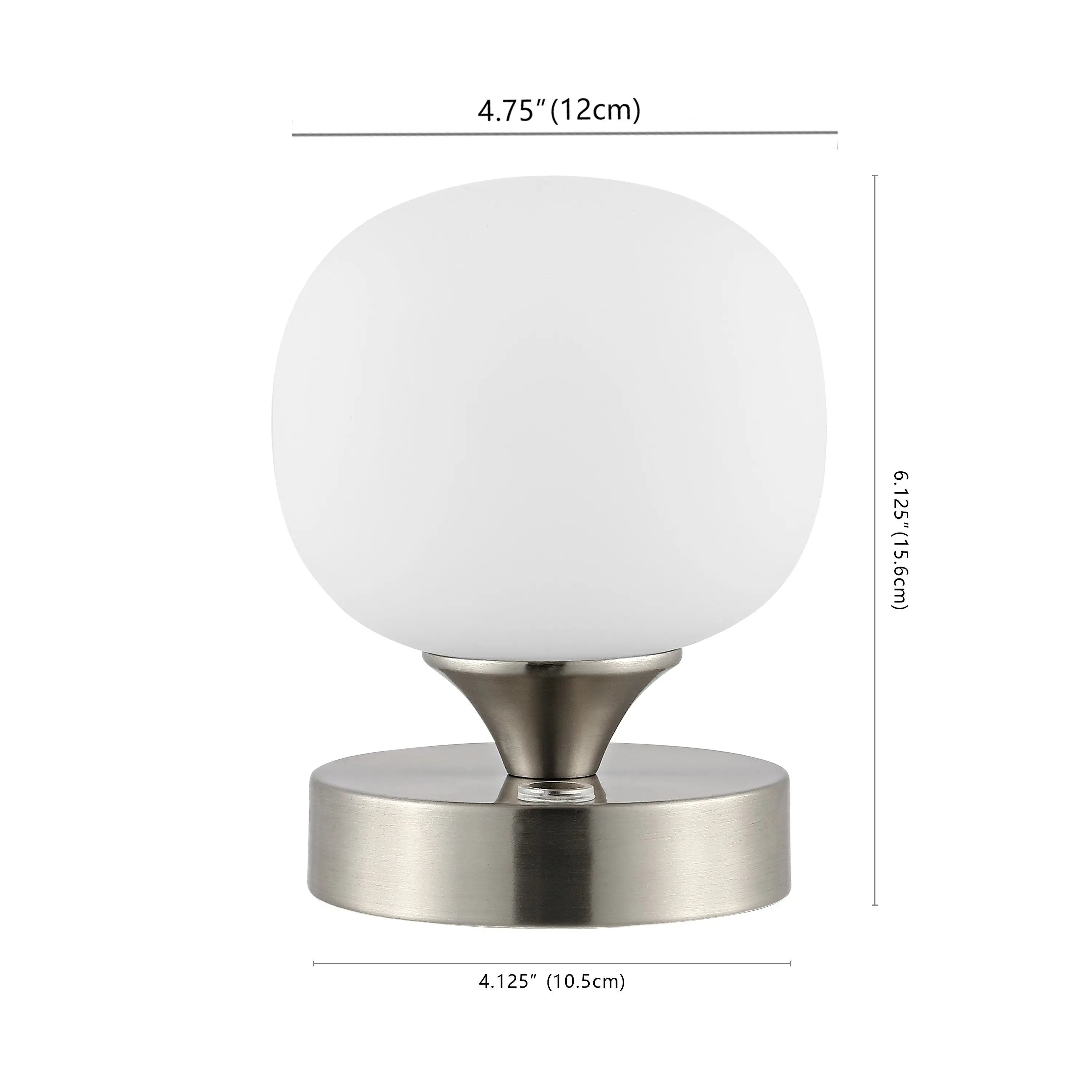 6" Nickel Novelty USB Table Lamp With Globe Shade Homeroots Lighting