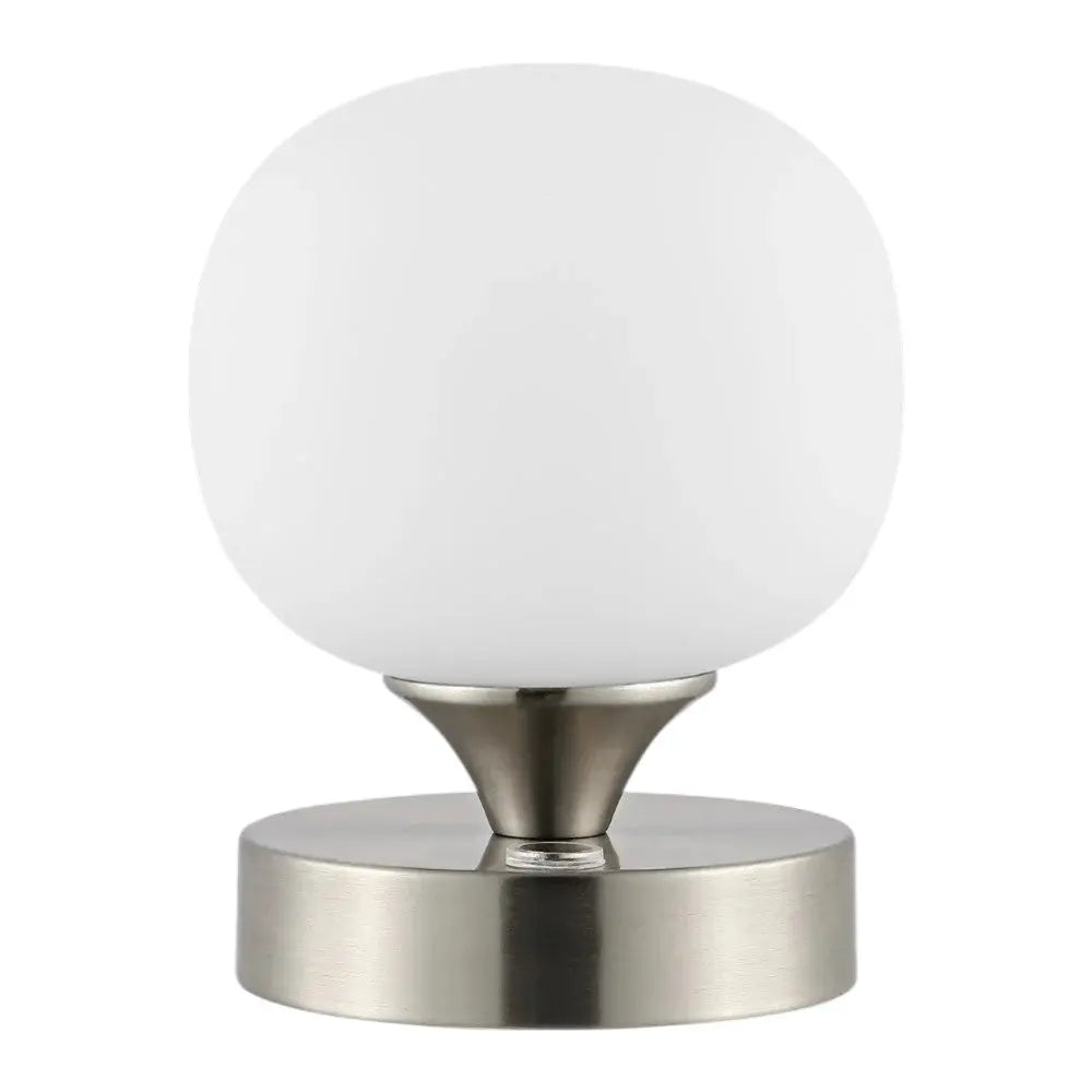 6" Nickel Novelty USB Table Lamp With Globe Shade Homeroots Lighting