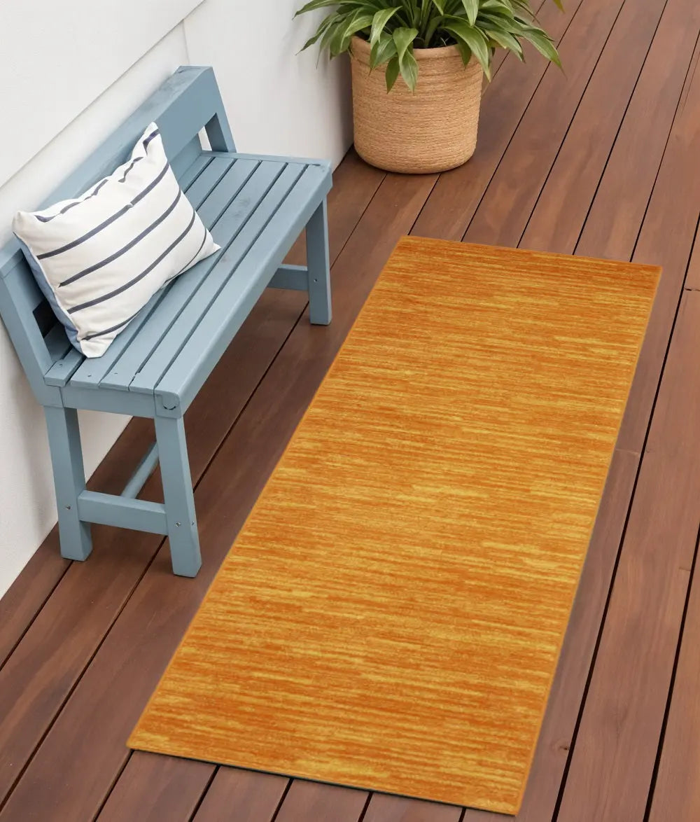 6' Orange Indoor Outdoor Runner Rug Homeroots Outdoor
