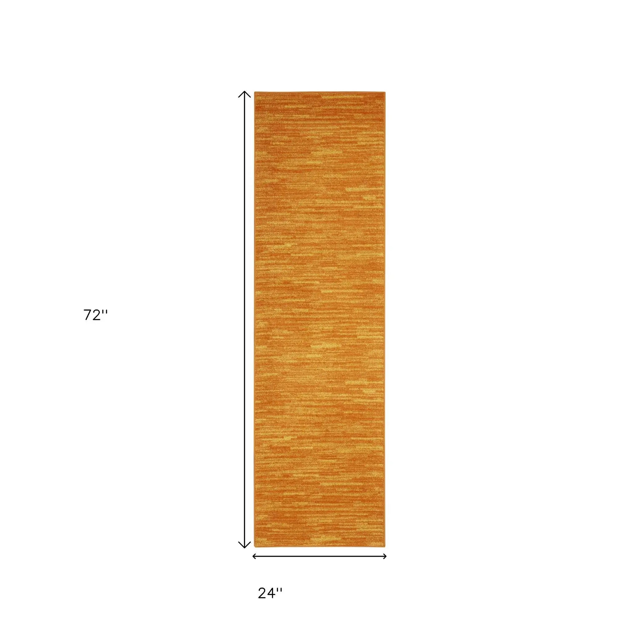 6' Orange Indoor Outdoor Runner Rug Homeroots Outdoor