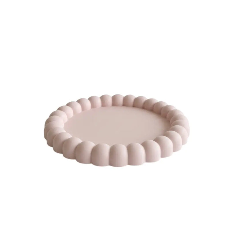 6" Pale Pink Resin Handmade Round Trinket Tray Homeroots Kitchen & Dining