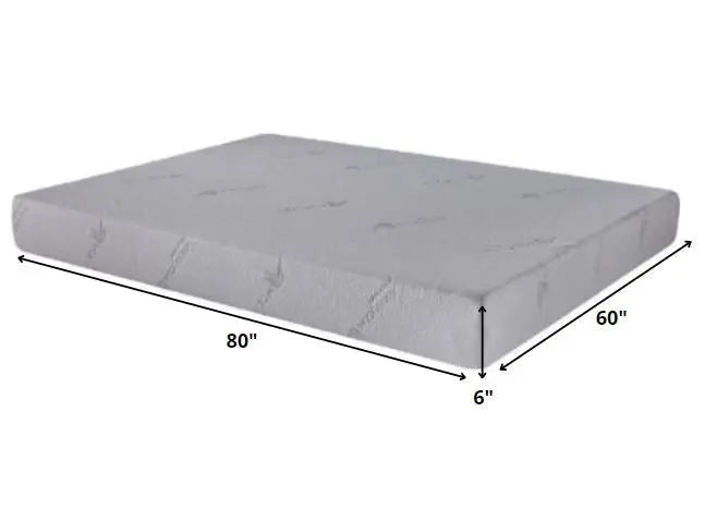 6" Queen Polyester Memory Foam Mattress Covered In A Soft Aloe Vera Fabric Homeroots Bed & Bath