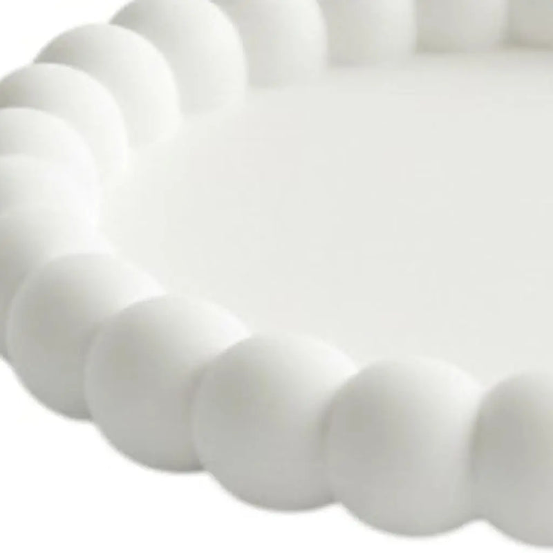 6" White Resin Handmade Round Trinket Tray Homeroots Kitchen & Dining