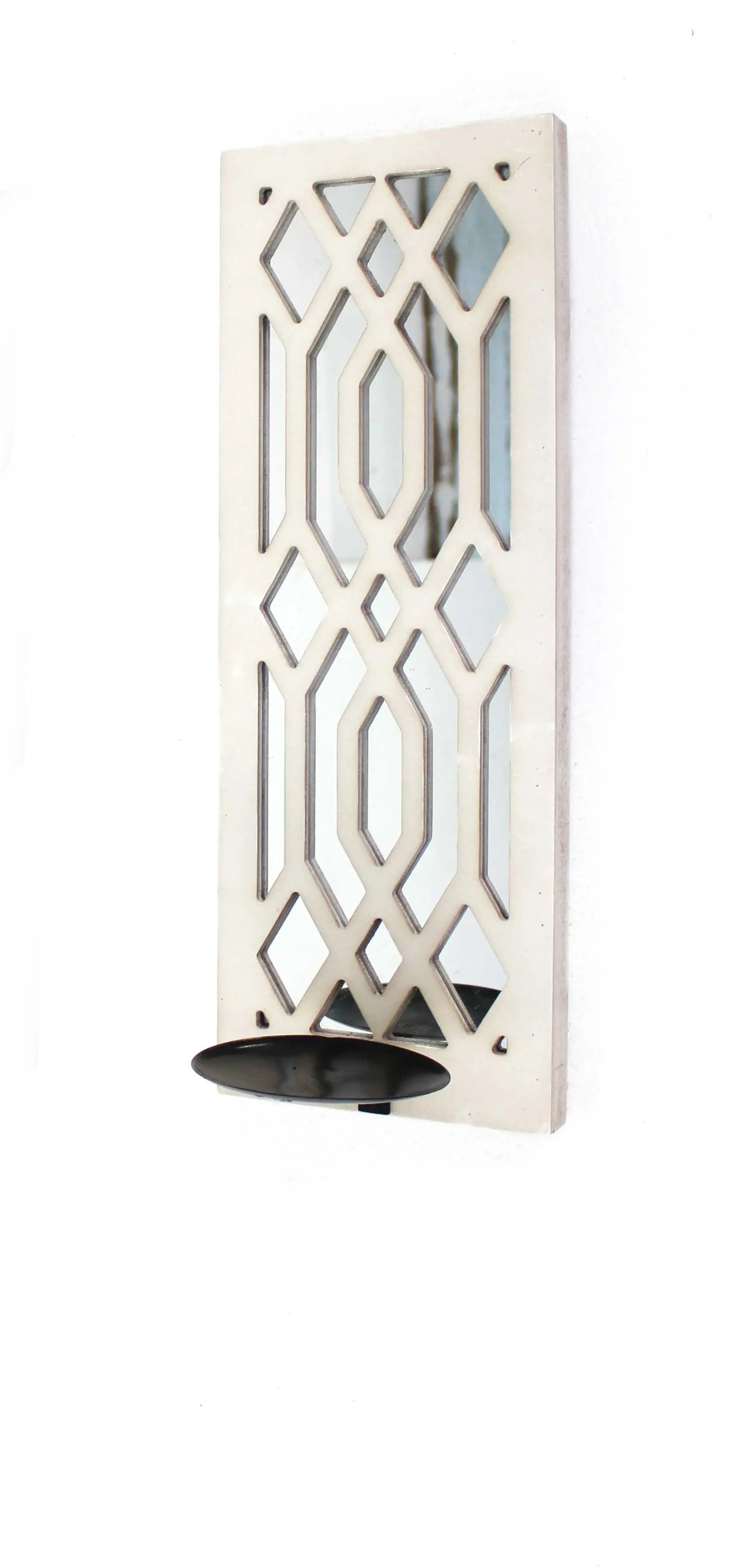 6" White Wood Wall Sconce Candle Holder Homeroots Home Decor