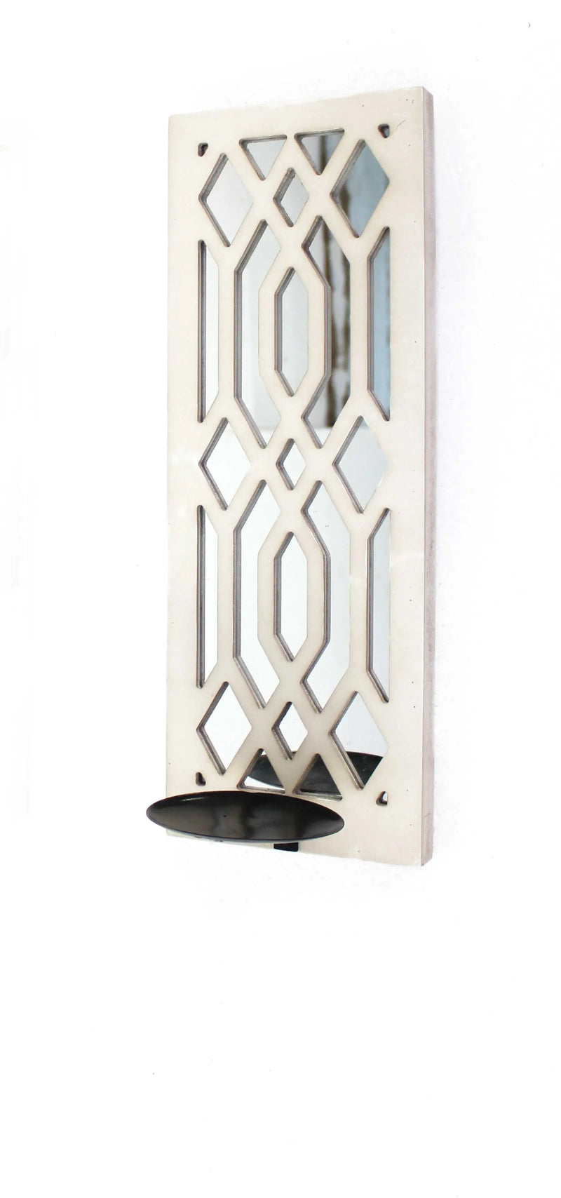 6" White Wood Wall Sconce Candle Holder Homeroots Home Decor