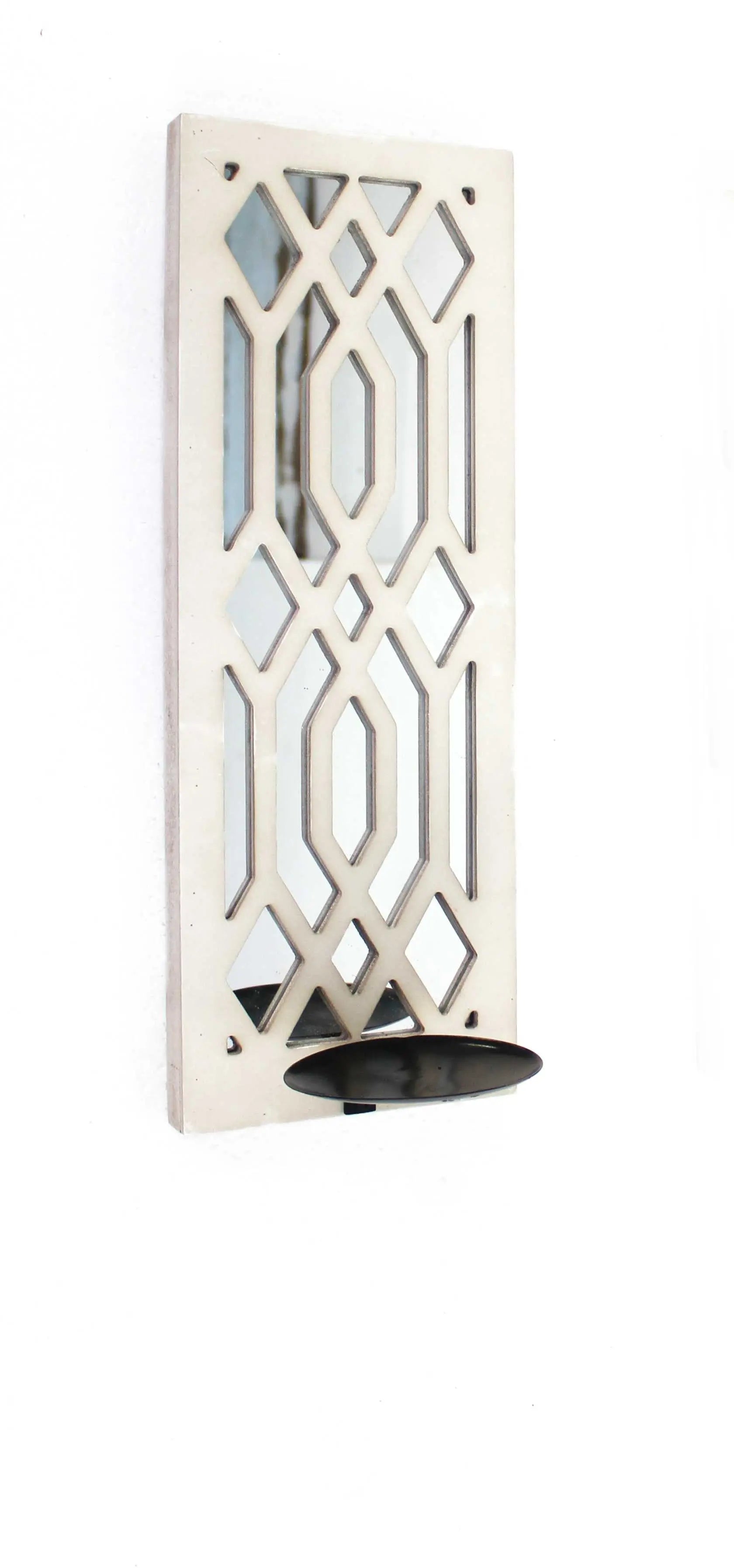 6" White Wood Wall Sconce Candle Holder Homeroots Home Decor