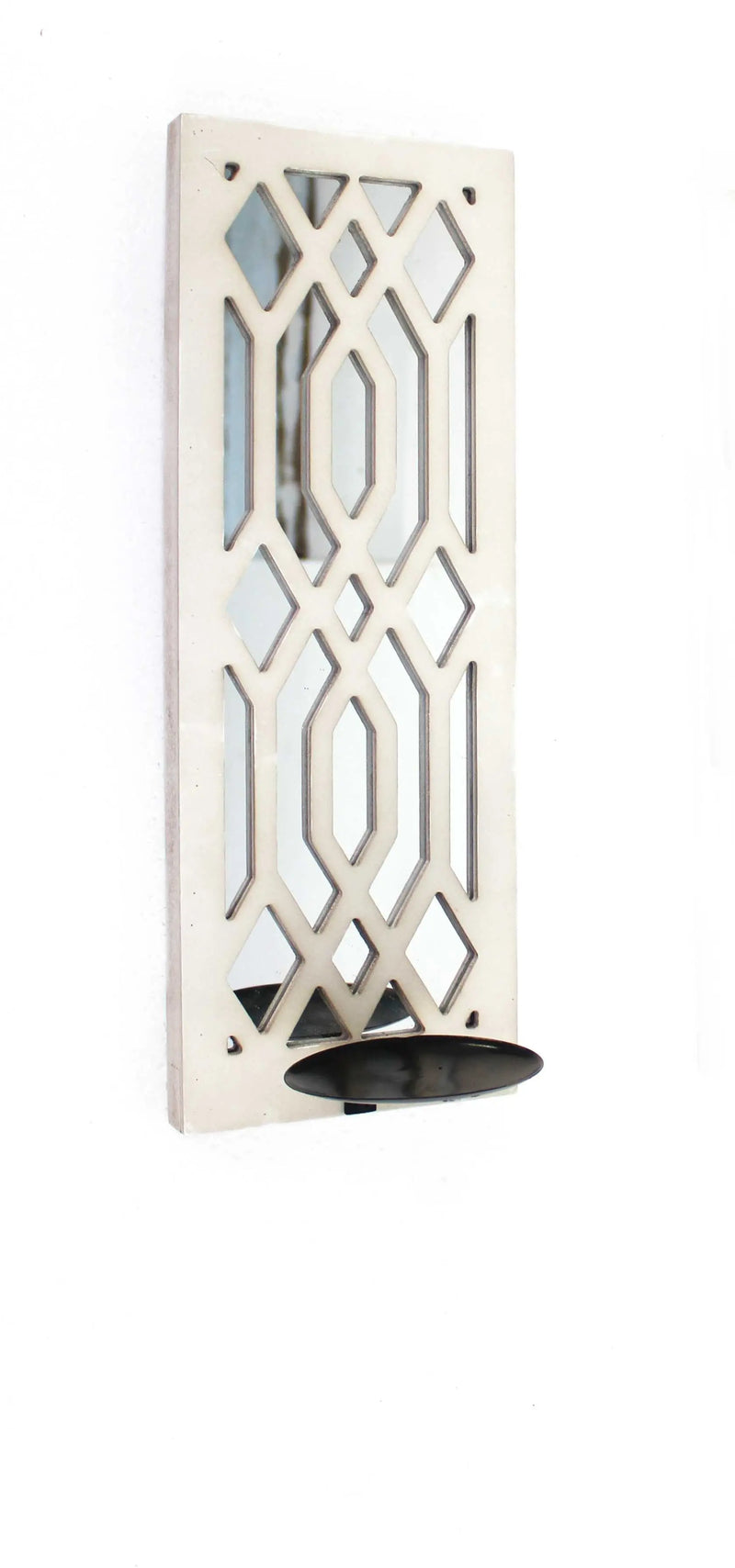 6" White Wood Wall Sconce Candle Holder Homeroots Home Decor