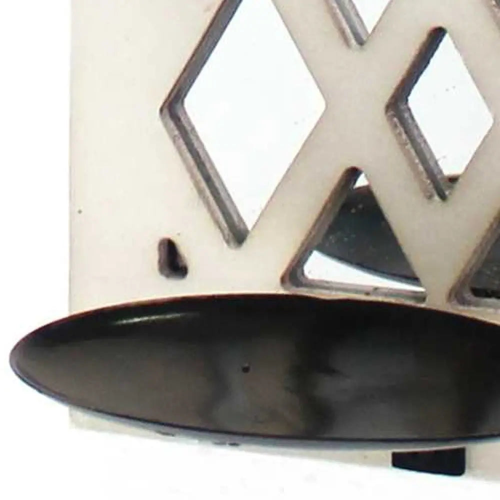 6" White Wood Wall Sconce Candle Holder Homeroots Home Decor