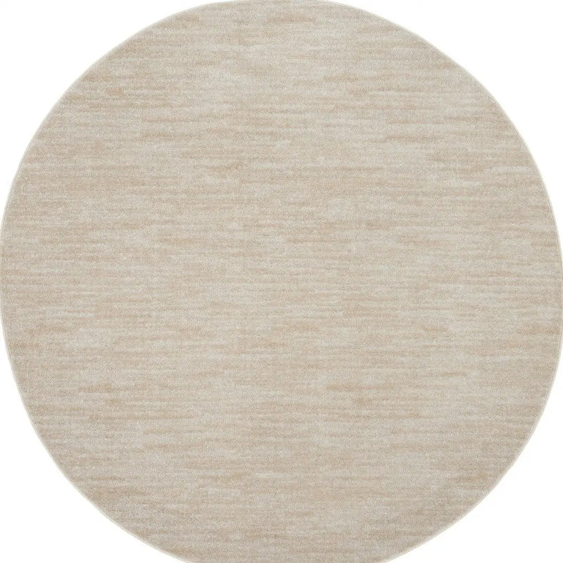 6' X 6' Beige And Ivory Round Indoor Outdoor Area Rug Homeroots Outdoor