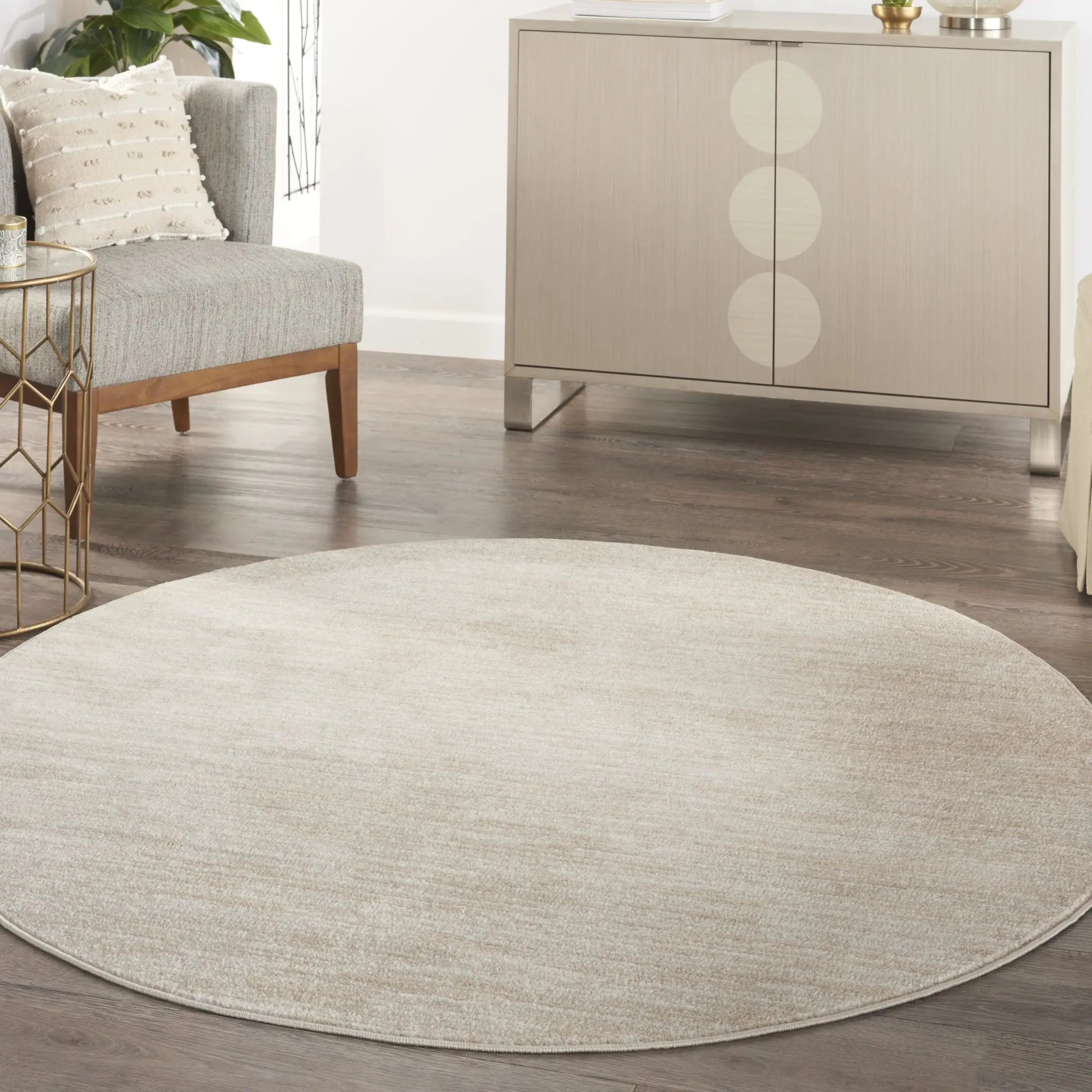 6' X 6' Beige And Ivory Round Indoor Outdoor Area Rug Homeroots Outdoor