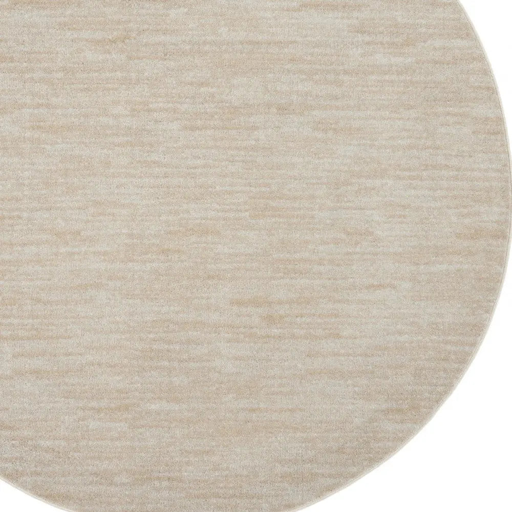 6' X 6' Beige And Ivory Round Indoor Outdoor Area Rug Homeroots Outdoor