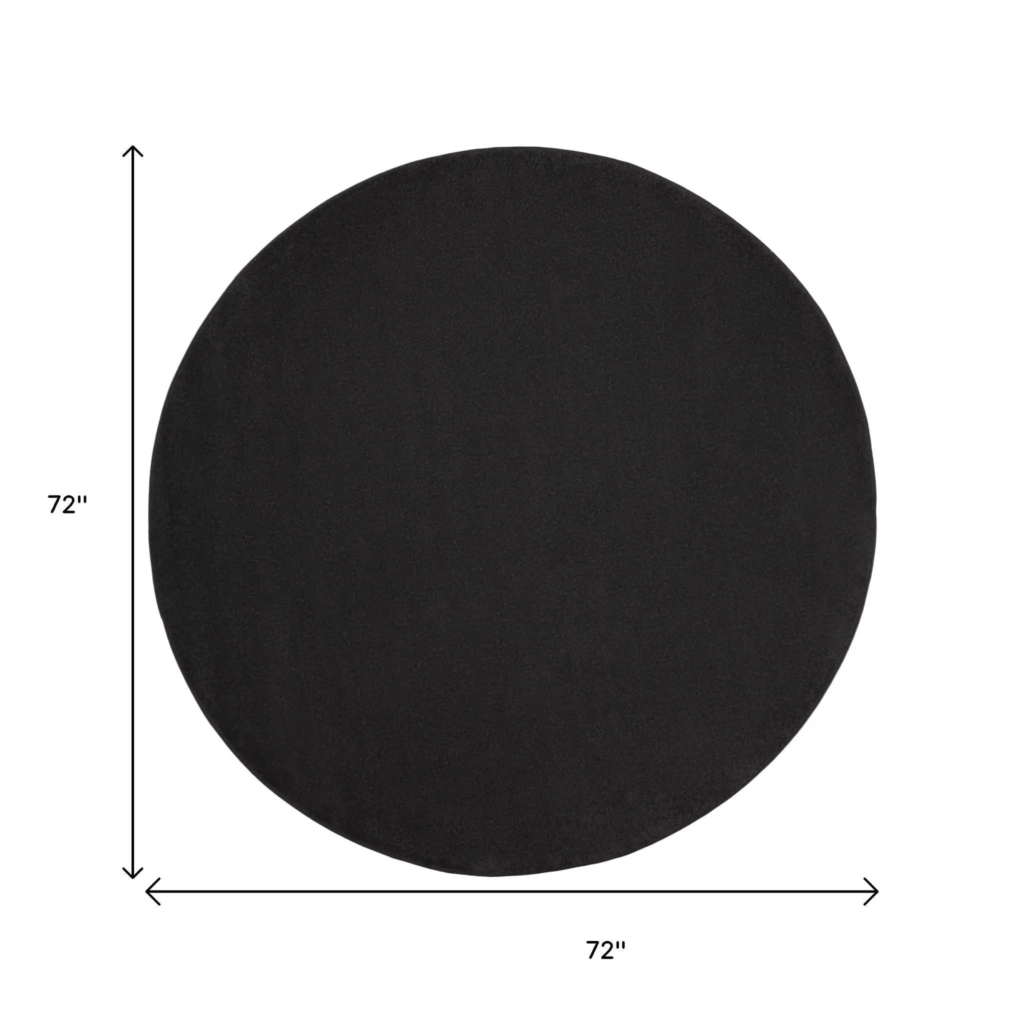 6' X 6' Black Round Indoor Outdoor Area Rug Homeroots Outdoor