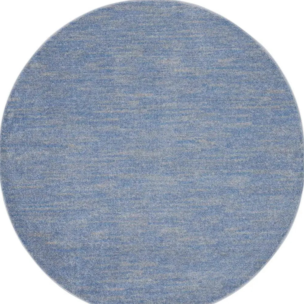6' X 6' Blue And Gray Round Indoor Outdoor Area Rug Homeroots Outdoor
