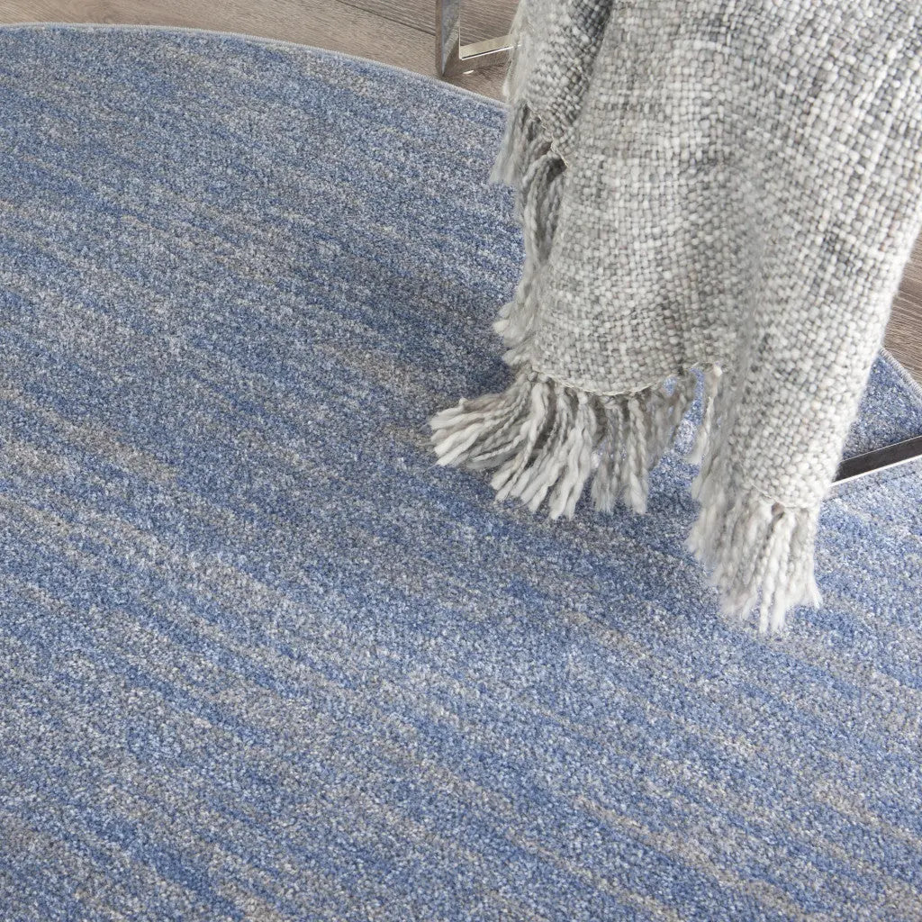 6' X 6' Blue And Gray Round Indoor Outdoor Area Rug Homeroots Outdoor