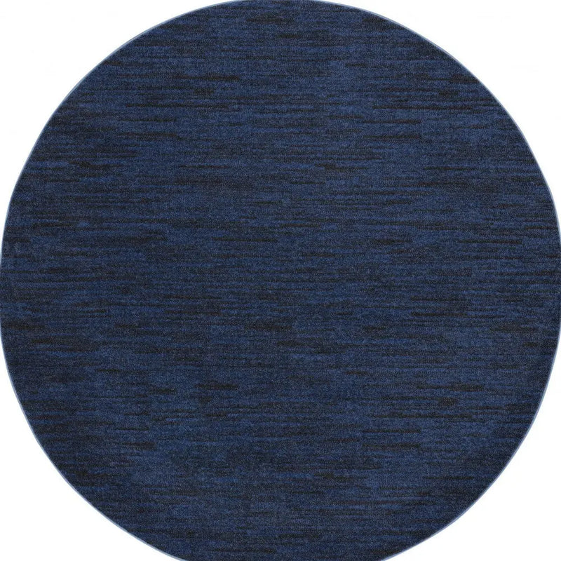 6' X 6' Blue Round Indoor Outdoor Area Rug - GreatEagleInc
