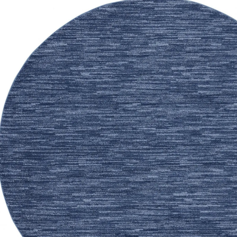 6' X 6' Blue Round Indoor Outdoor Area Rug Homeroots Outdoor