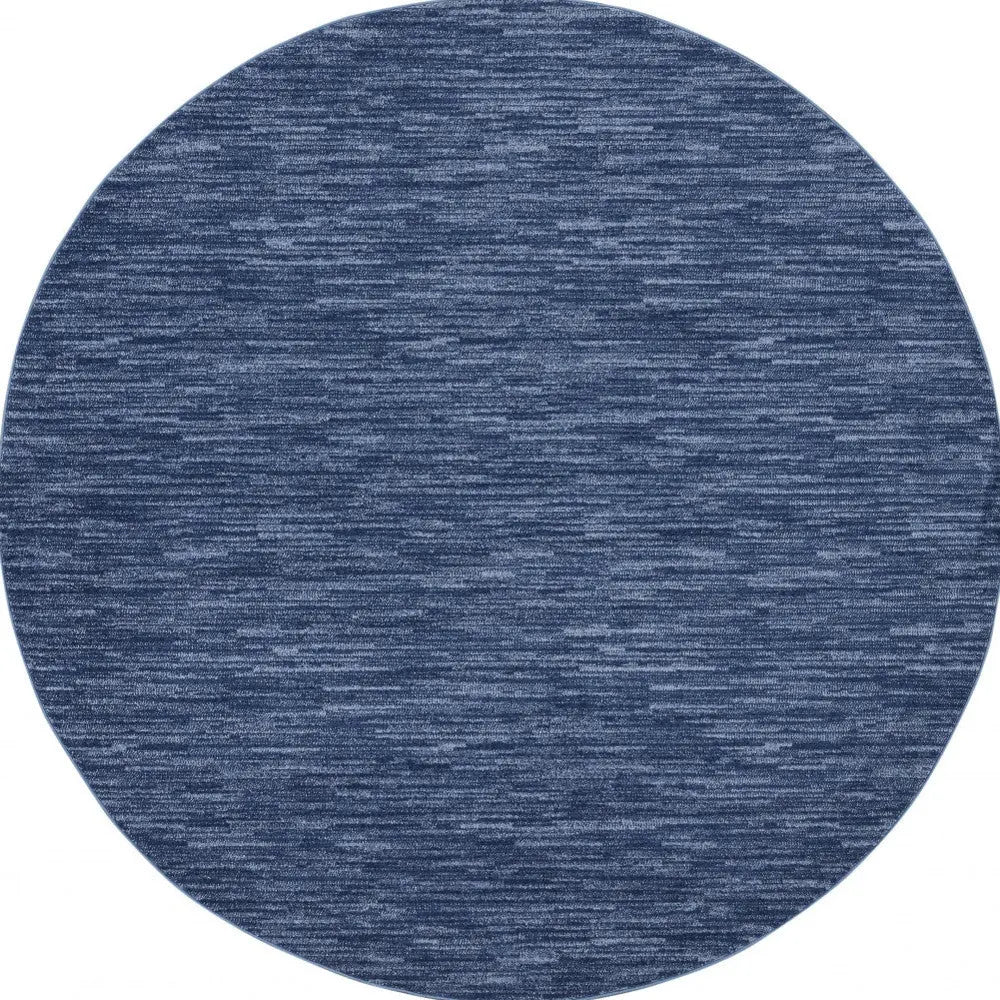 6' X 6' Blue Round Indoor Outdoor Area Rug Homeroots Outdoor