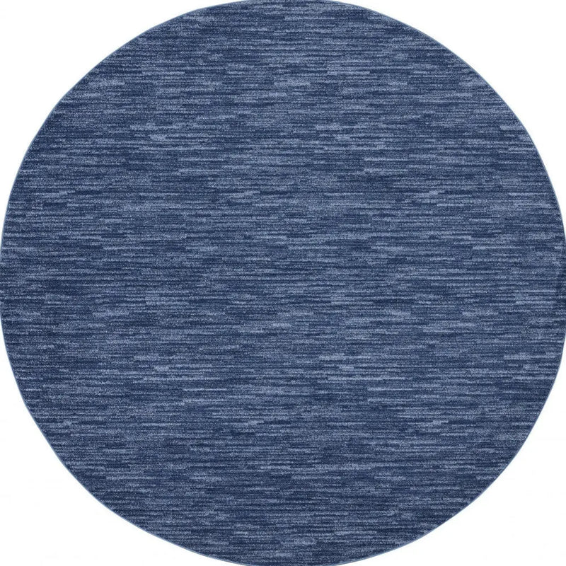 6' X 6' Blue Round Indoor Outdoor Area Rug Homeroots Outdoor