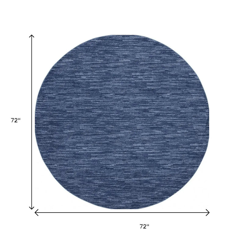 6' X 6' Blue Round Indoor Outdoor Area Rug Homeroots Outdoor