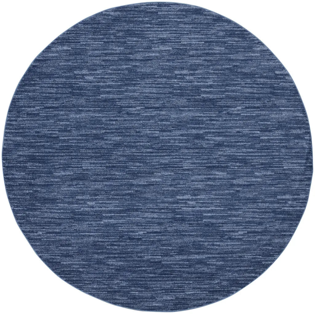 6' X 6' Blue Round Indoor Outdoor Area Rug Homeroots Outdoor