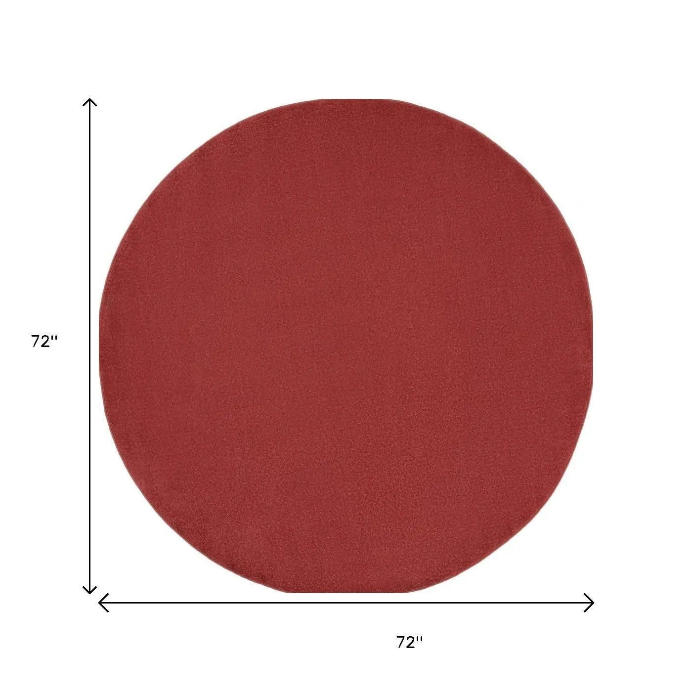 6' X 6' Brick Red Round Indoor Outdoor Area Rug Homeroots Outdoor