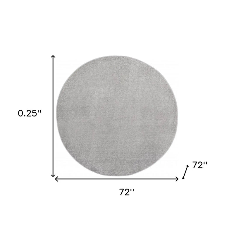 6' X 6' Gray Round Indoor Outdoor Area Rug Homeroots Outdoor