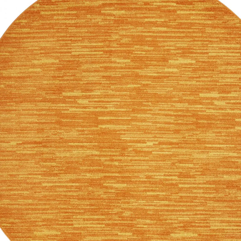 6' X 6' Orange Round Indoor Outdoor Area Rug - GreatEagleInc