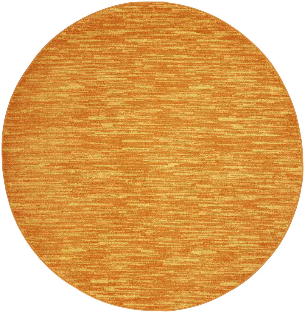 6' X 6' Orange Round Indoor Outdoor Area Rug - GreatEagleInc