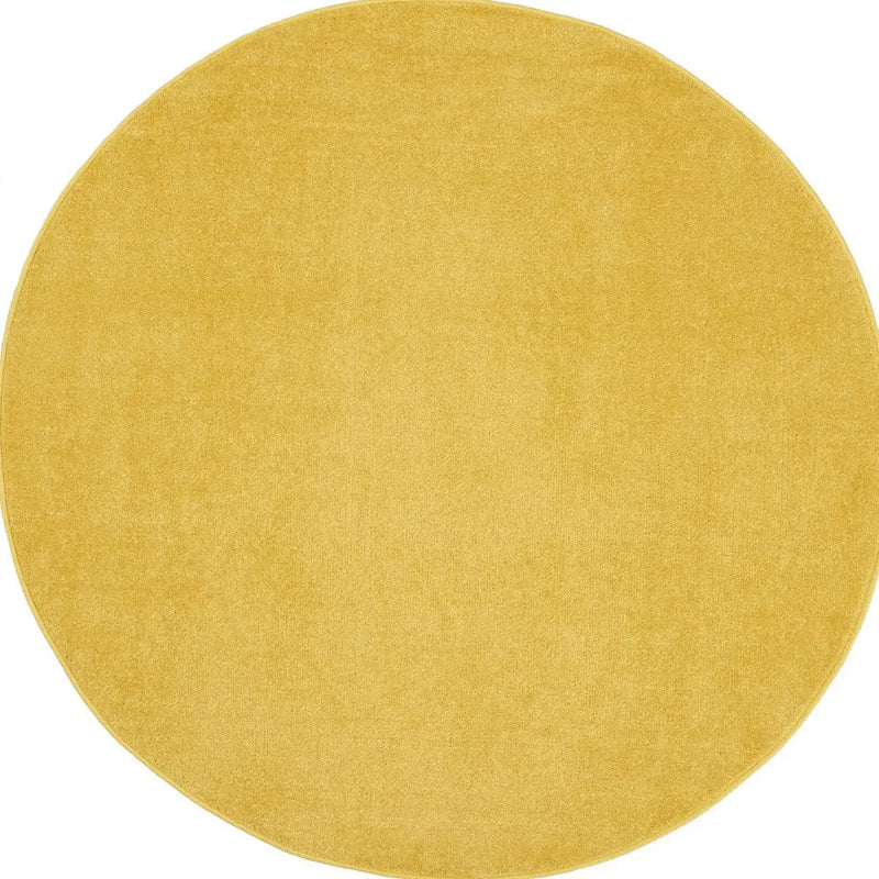6' X 6' Yellow Round Indoor Outdoor Area Rug Homeroots Outdoor
