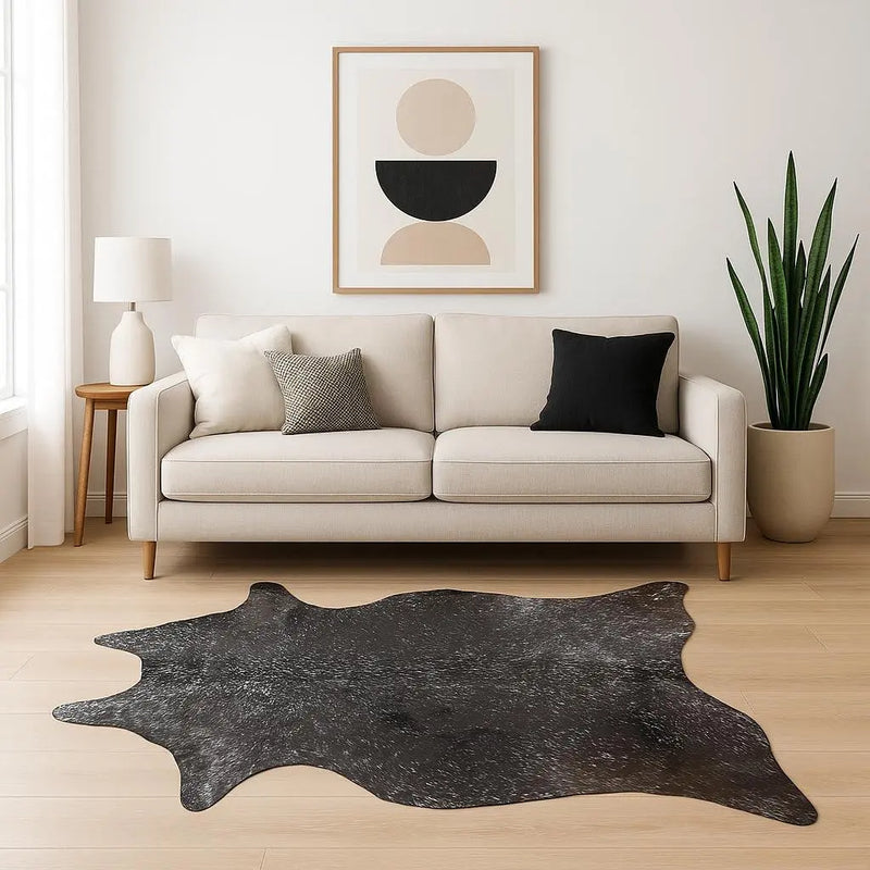6' X 7' Brown and Silver Cowhide Hand Knotted Area Rug Homeroots Home Decor