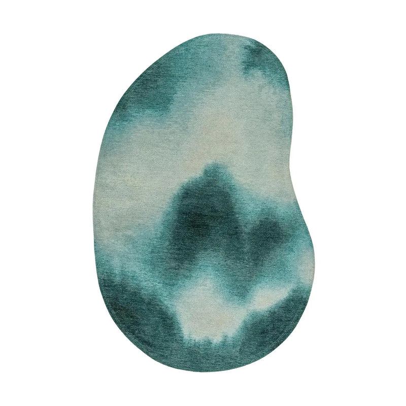 6' X 8' Blue And White Abstract Washable Area Rug With UV Protection Homeroots Home Decor