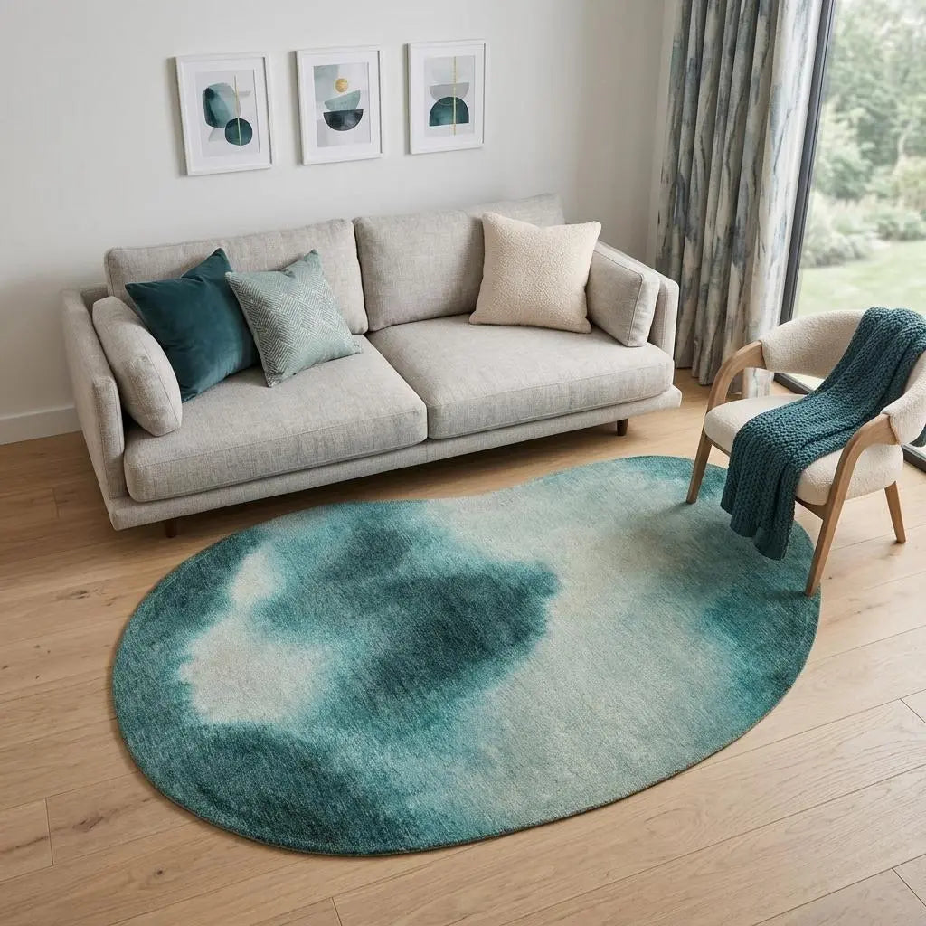 6' X 8' Blue And White Abstract Washable Area Rug With UV Protection Homeroots Home Decor