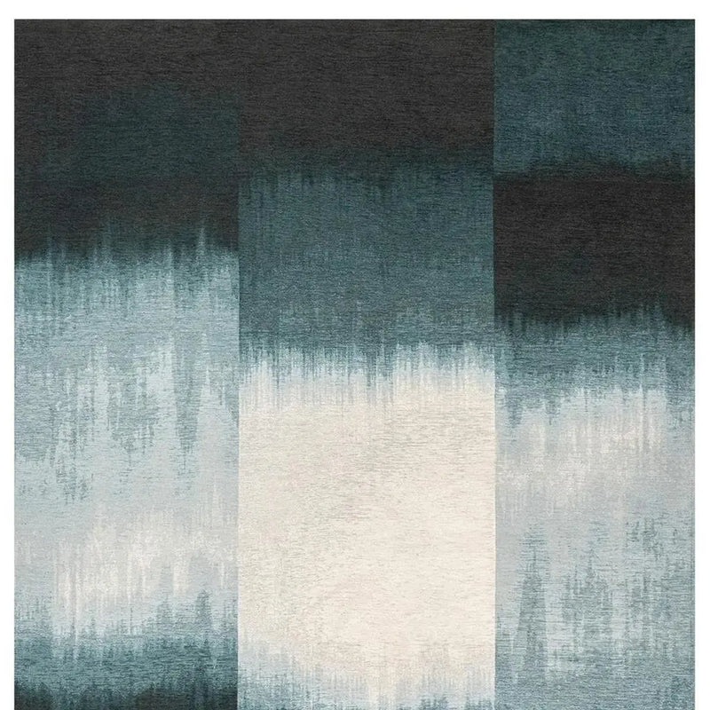 6' X 8' Blue And White Abstract Washable Area Rug With UV Protection Homeroots Home Decor