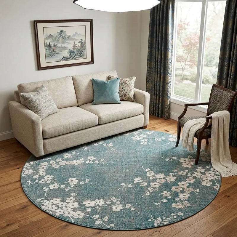 6' X 8' Blue And White Oriental Washable Area Rug With UV Protection Homeroots Home Decor