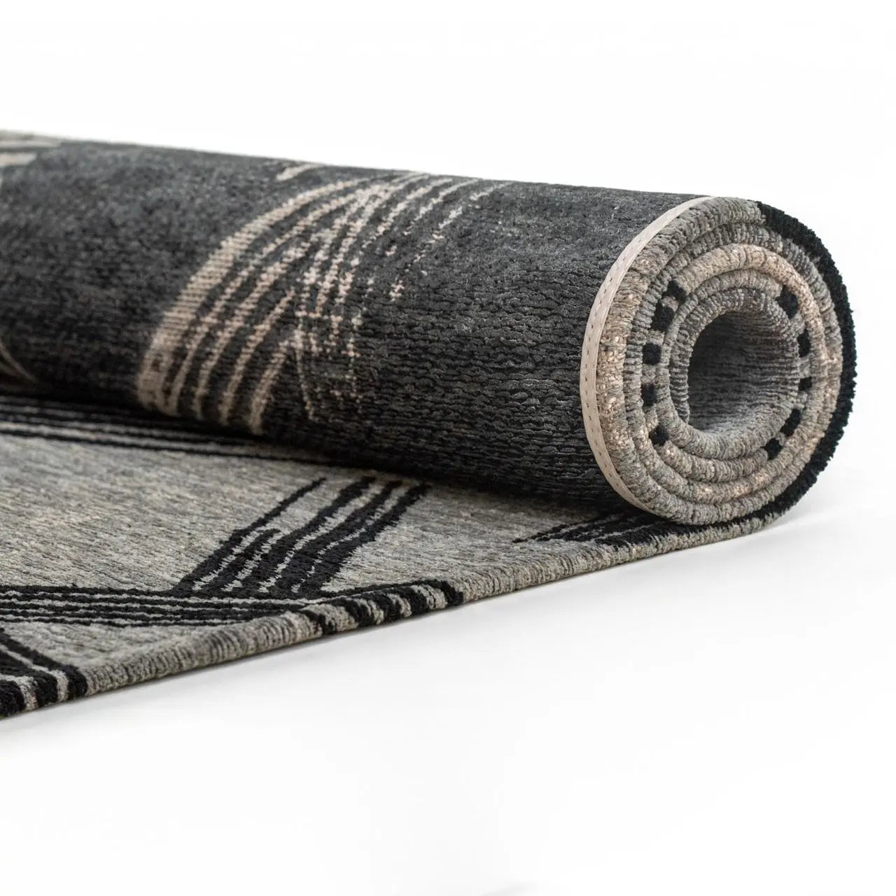 6' X 8' Gray And White Abstract Washable Area Rug With UV Protection Homeroots Home Decor