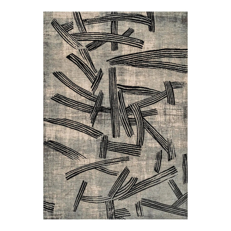 6' X 8' Gray And White Abstract Washable Area Rug With UV Protection Homeroots Home Decor