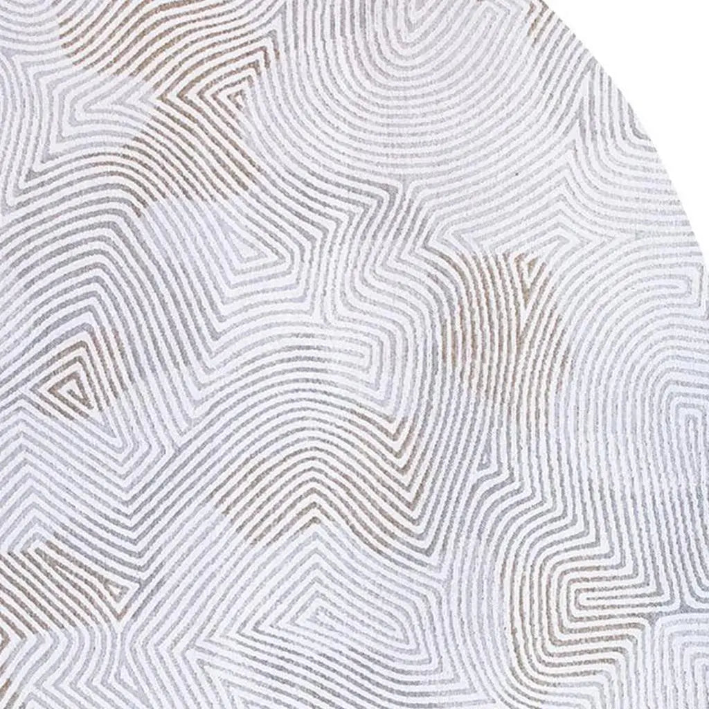 6' X 8' Gray And White Abstract Washable Area Rug With UV Protection Homeroots Home Decor