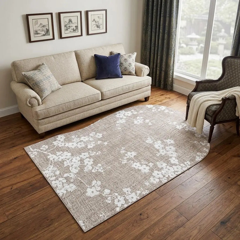 6' X 8' Gray And White Oriental Washable Area Rug With UV Protection Homeroots Home Decor