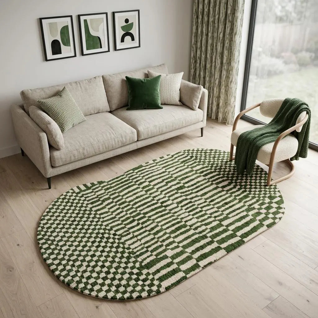 6' X 8' Green And White Abstract Washable Area Rug With UV Protection Homeroots Home Decor