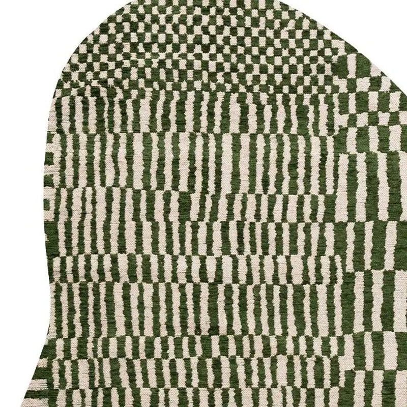 6' X 8' Green And White Abstract Washable Area Rug With UV Protection Homeroots Home Decor