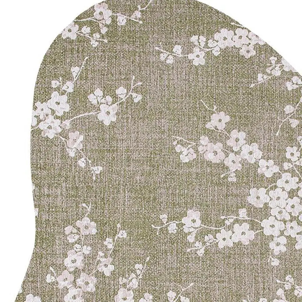 6' X 8' Green And White Oriental Washable Area Rug With UV Protection Homeroots Home Decor