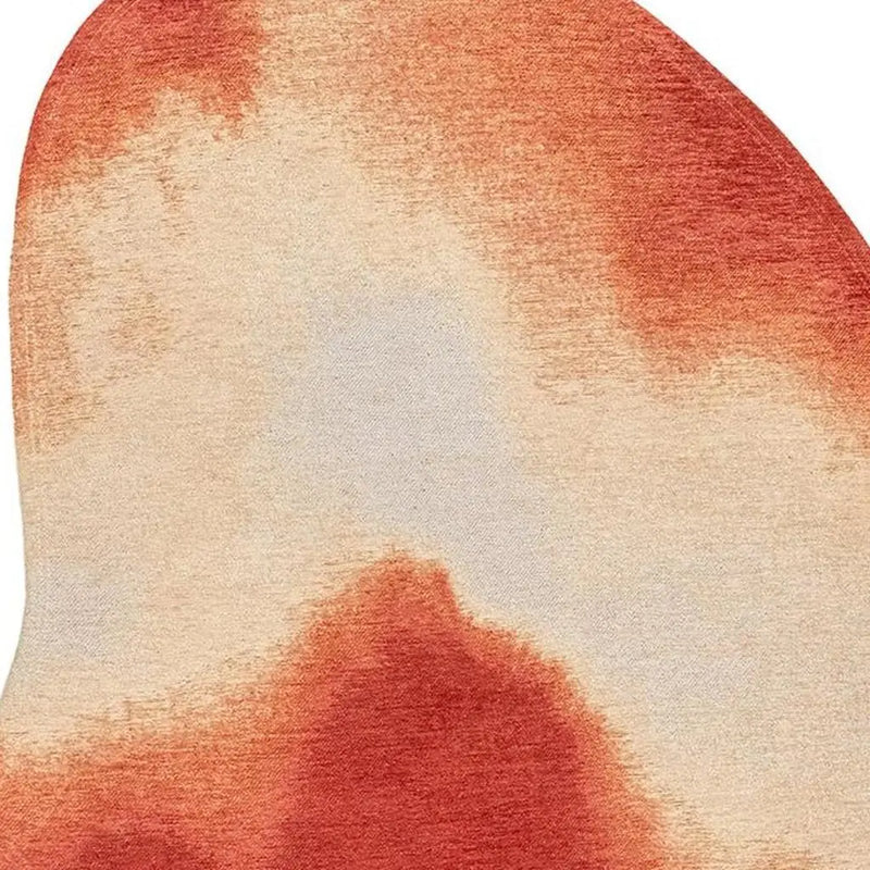 6' X 8' Red And White Abstract Washable Area Rug With UV Protection Homeroots Home Decor