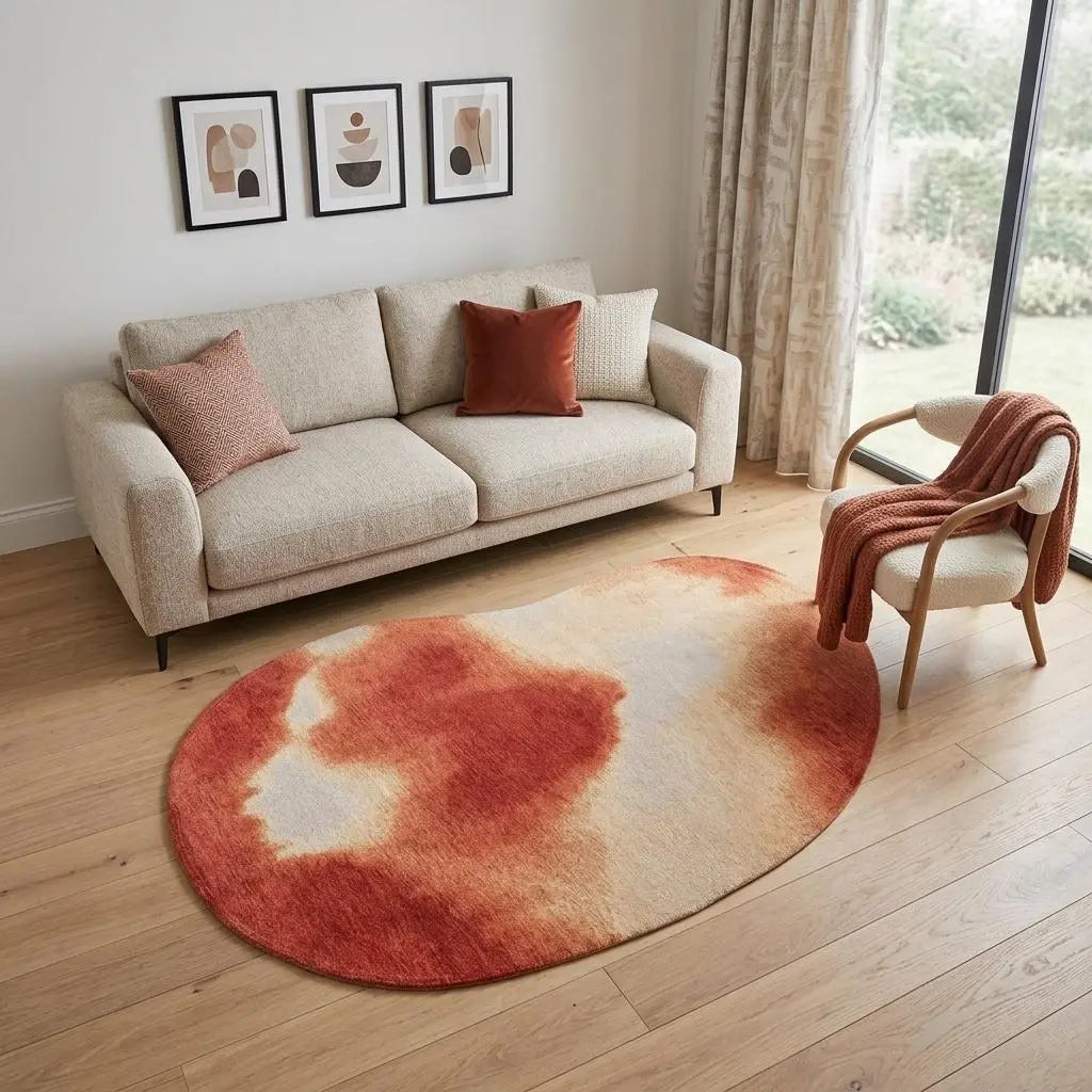 6' X 8' Red And White Abstract Washable Area Rug With UV Protection Homeroots Home Decor