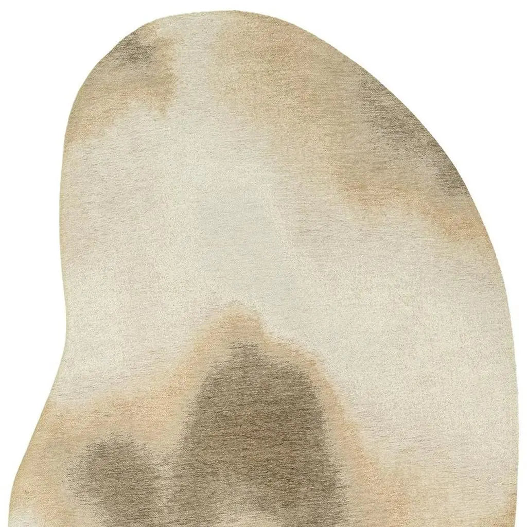 6' X 8' Tan And White Abstract Washable Area Rug With UV Protection Homeroots Home Decor